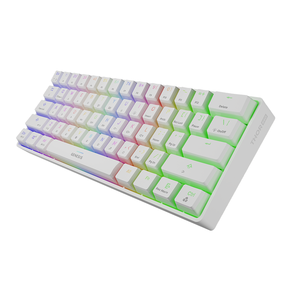 Teclado Inalambrico Genesis Thor 660 60% RGB Gateron Switch Red White