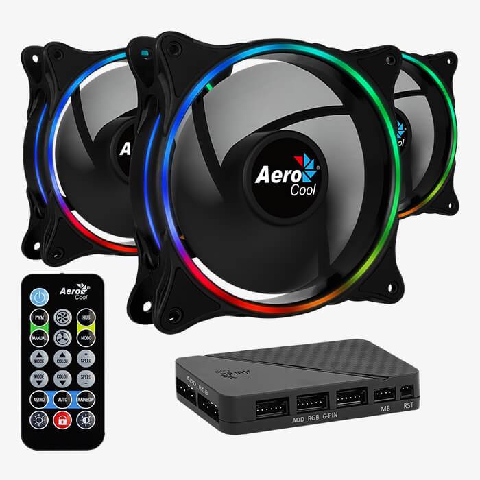 Fan Cooler Aerocool Eclipse 12 Pro ARGB Dual Ring x3