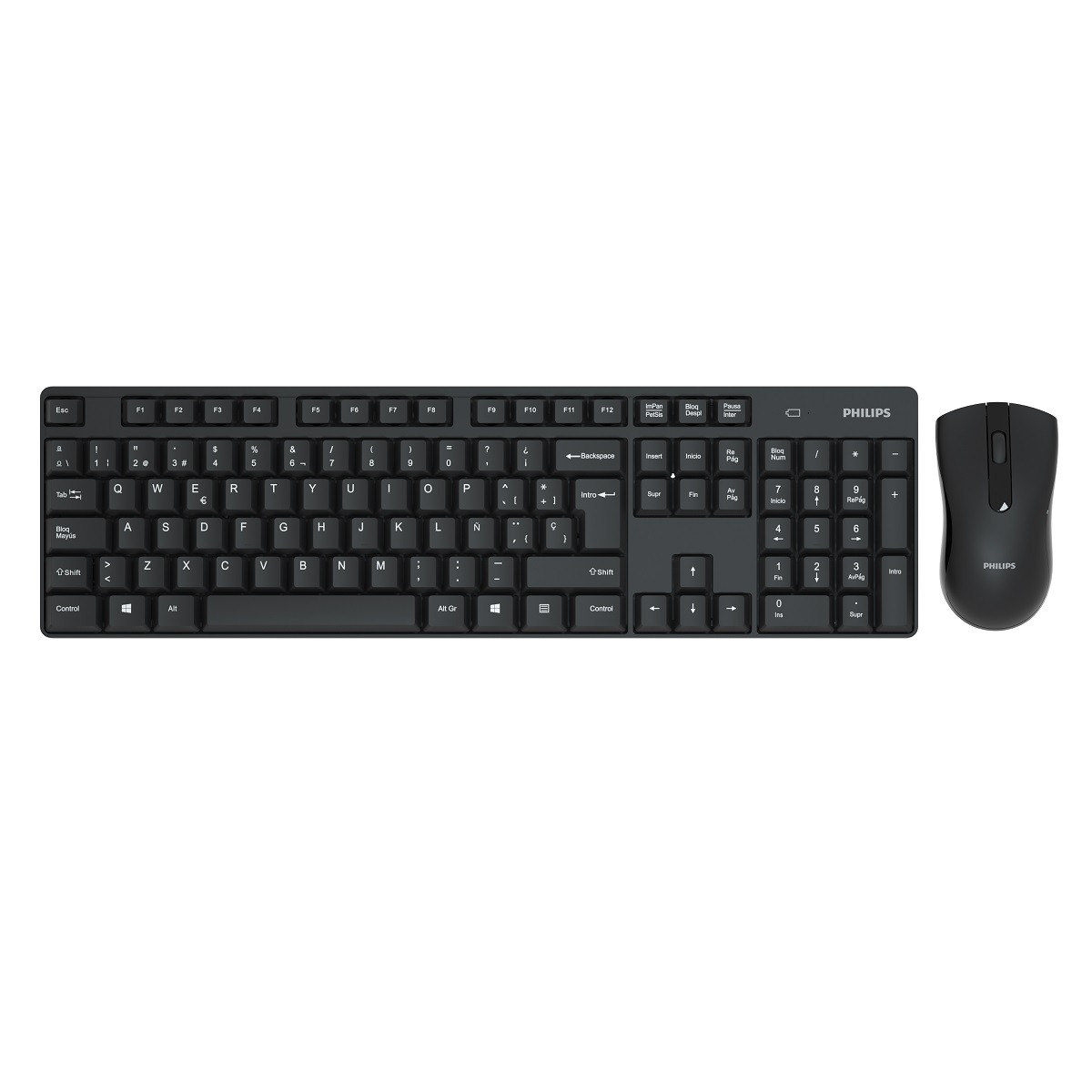 Kit Teclado y Mouse Inalambrico Philips C501 Negro