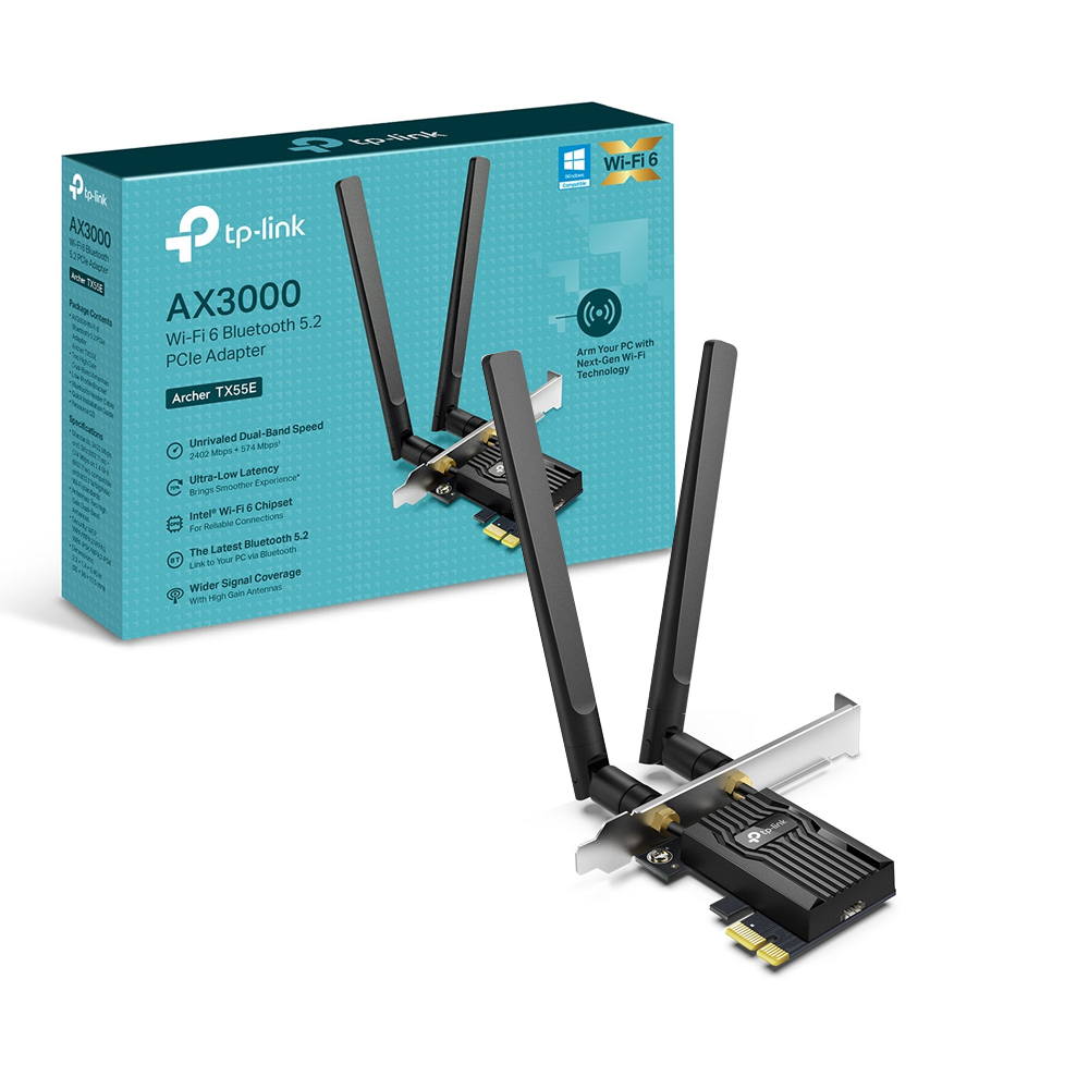 Placa De Red Tp-Link PCI-E Archer TX55E AX3000 Wifi 6