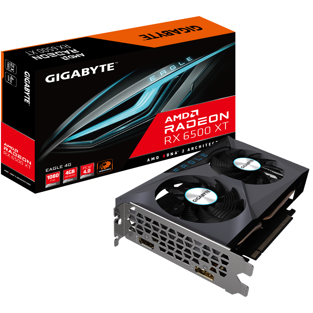 Placa De Video Gigabyte Radeon RX 6500 XT Eagle 4G