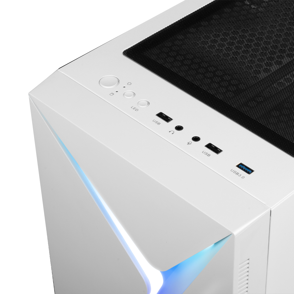 Gabinete Gamdias Argus E4 Elite C/Coolers X1 TG White