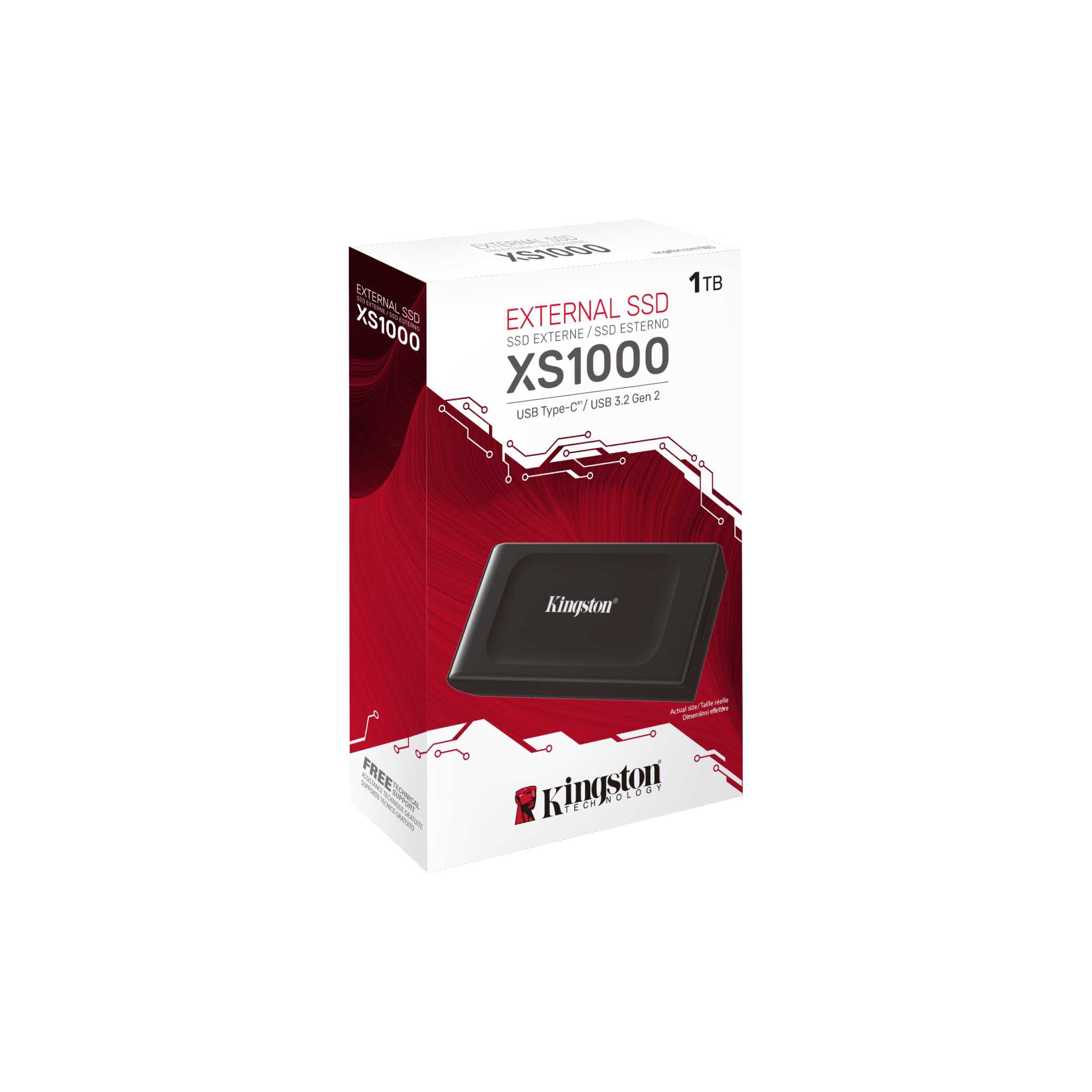 Disco Solido SSD Portatil USB 1TB Kingston XS1000 Tipo C