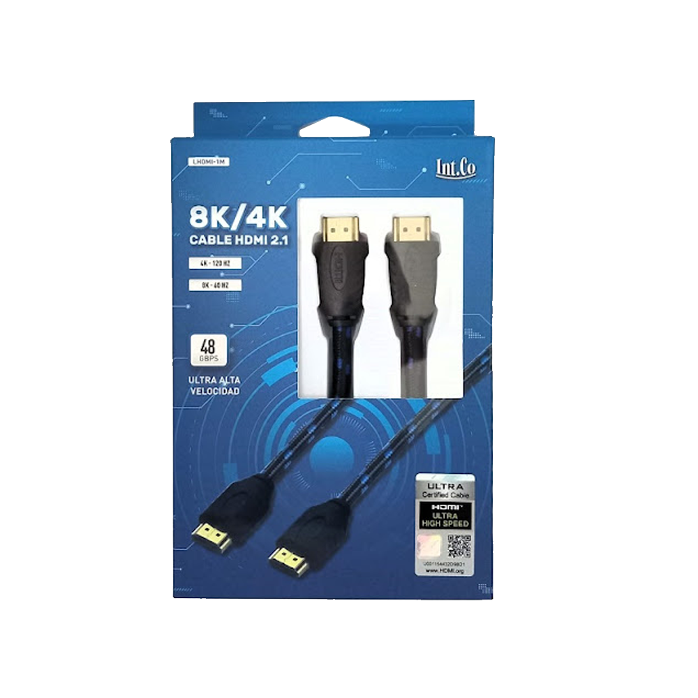 Cable HDMI 2.1 2M Mallado Certificado QR 8K 60Hz