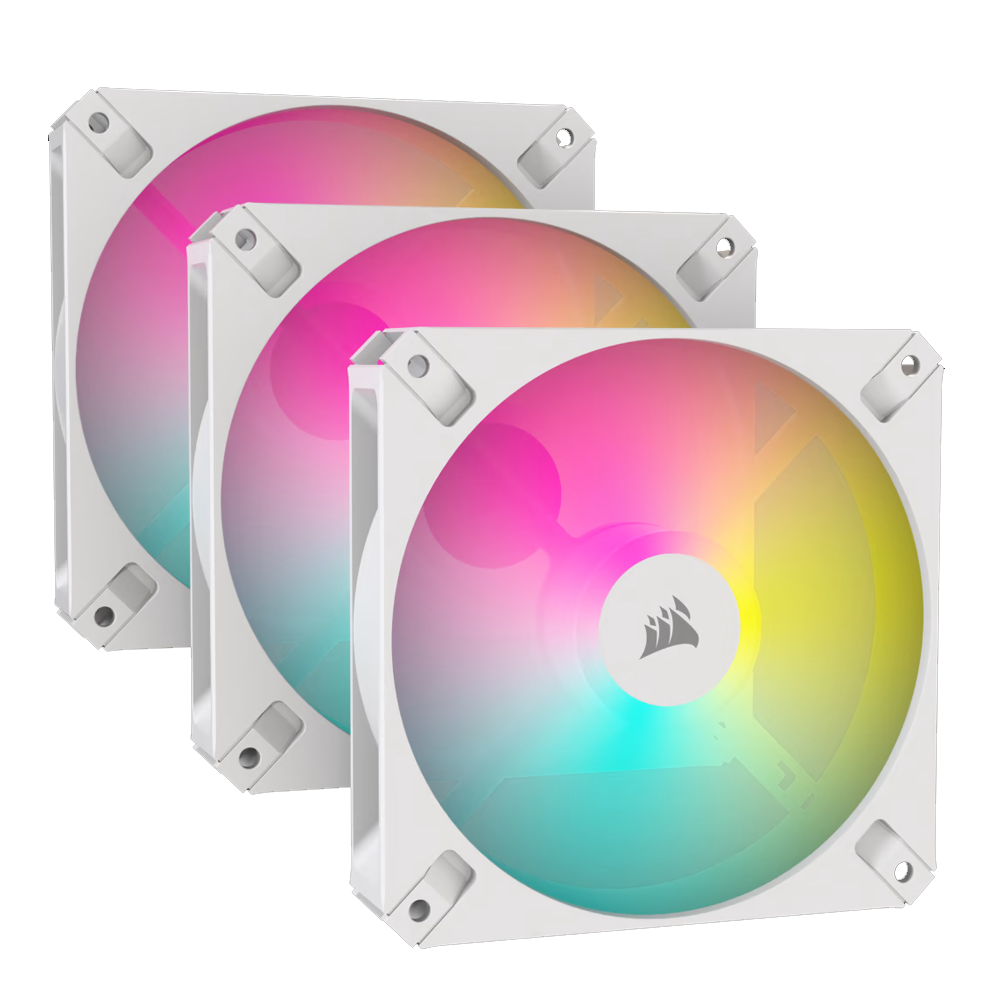 Fan Cooler Corsair ICUE AR120 RGB y ARGB Compatible White x3