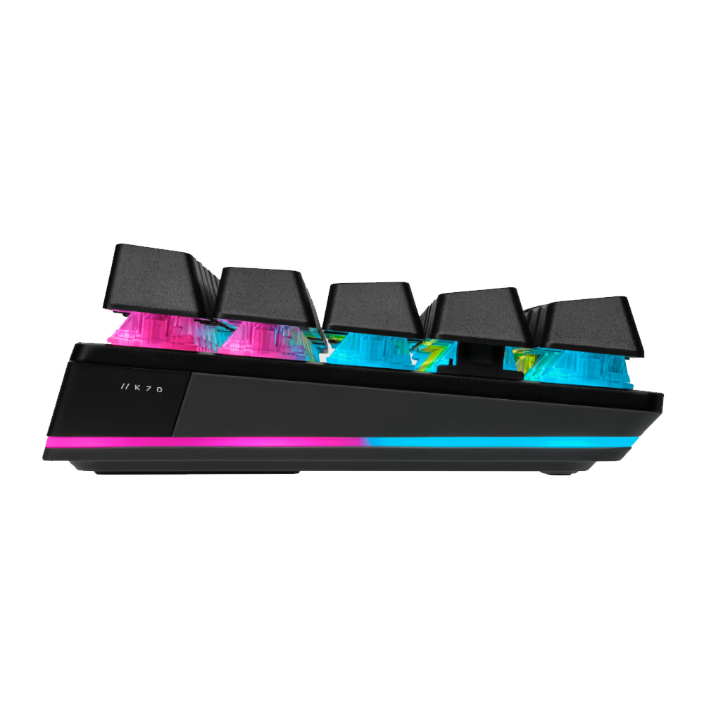 Teclado Corsair K70 Pro Mini Wireless RGB 60% Cherry MX Red Black PTB Keycaps