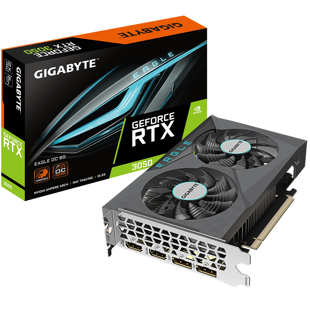 Placa De Video Gigabyte Nvidia Geforce RTX 3050 Eagle 6Gb Gddr6 Oc