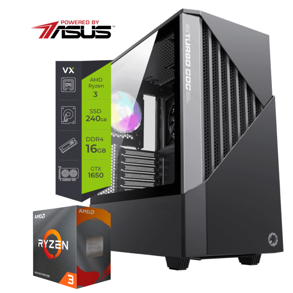 Pc AMD Gamer Kairos Ryzen 3 4100 16Gb SSD 240Gb GTX 1650