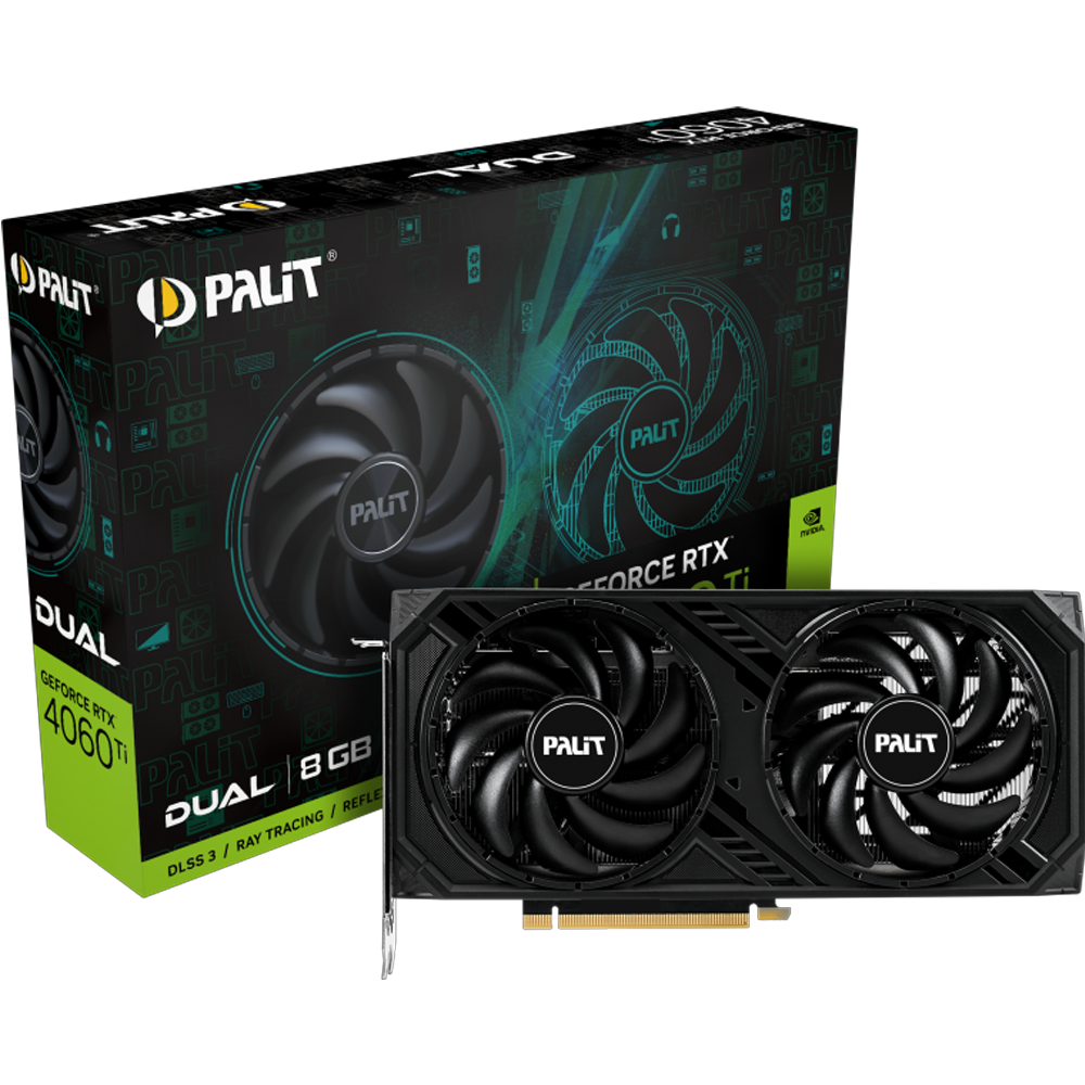 Placa De Video Palit Nvidia Geforce RTX 4060 Ti Dual 8Gb Gddr6 128Bit