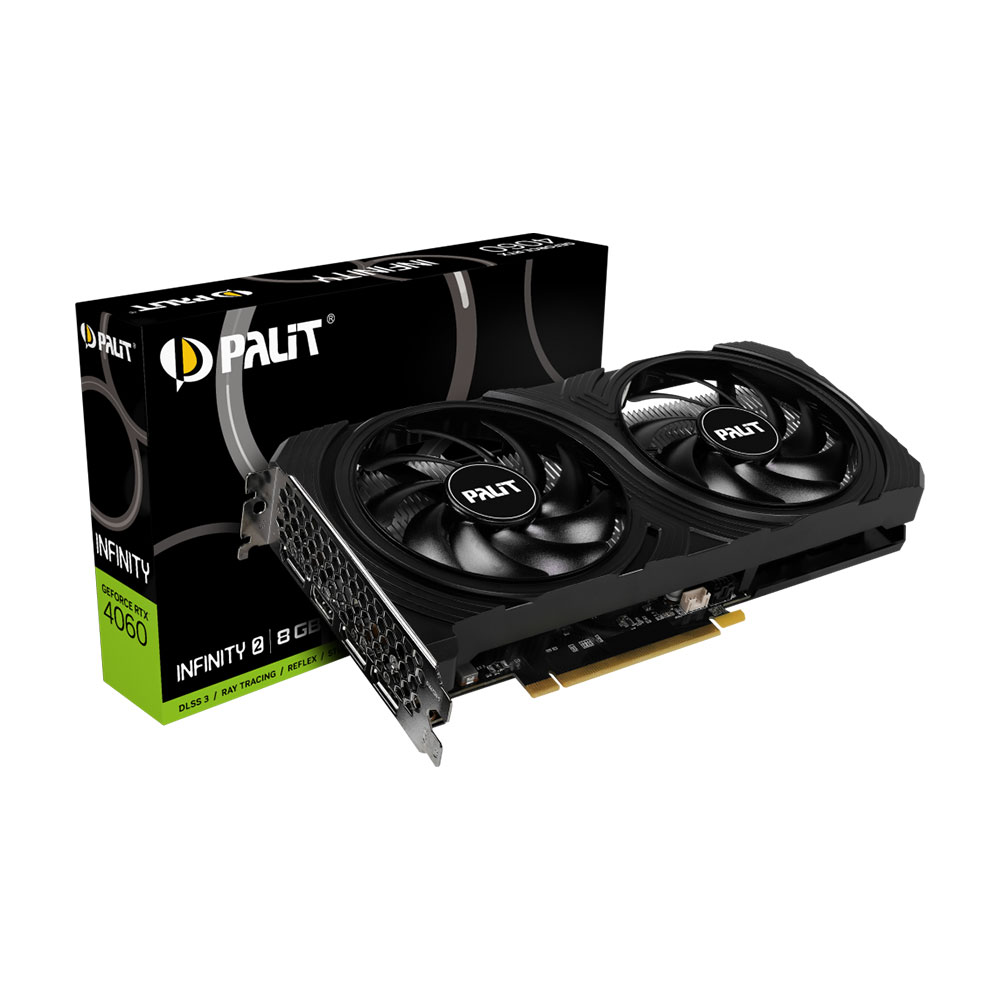 Placa De Video Gpu Nvidia Geforce Palit Rtx 4060 Infinity 2 8Gb GDDR6