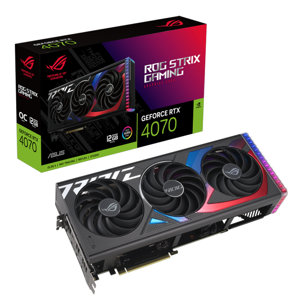 Placa De Video Asus Nvidia Geforce RTX 4070 ROG Strix 12Gb