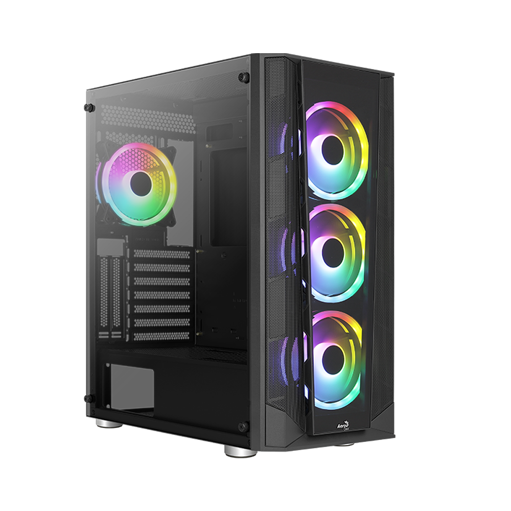 Gabinete Aerocool Prism TG C/Coolers X4 ARGB Black