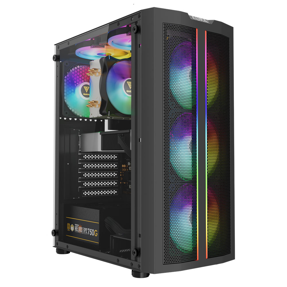 Gabinete Gamdias Aura GC3 Elite Mesh C/Coolers x4