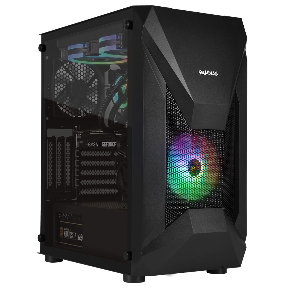 Gabinete Gamdias Athena E1 Elite C/Coolers x2 TG