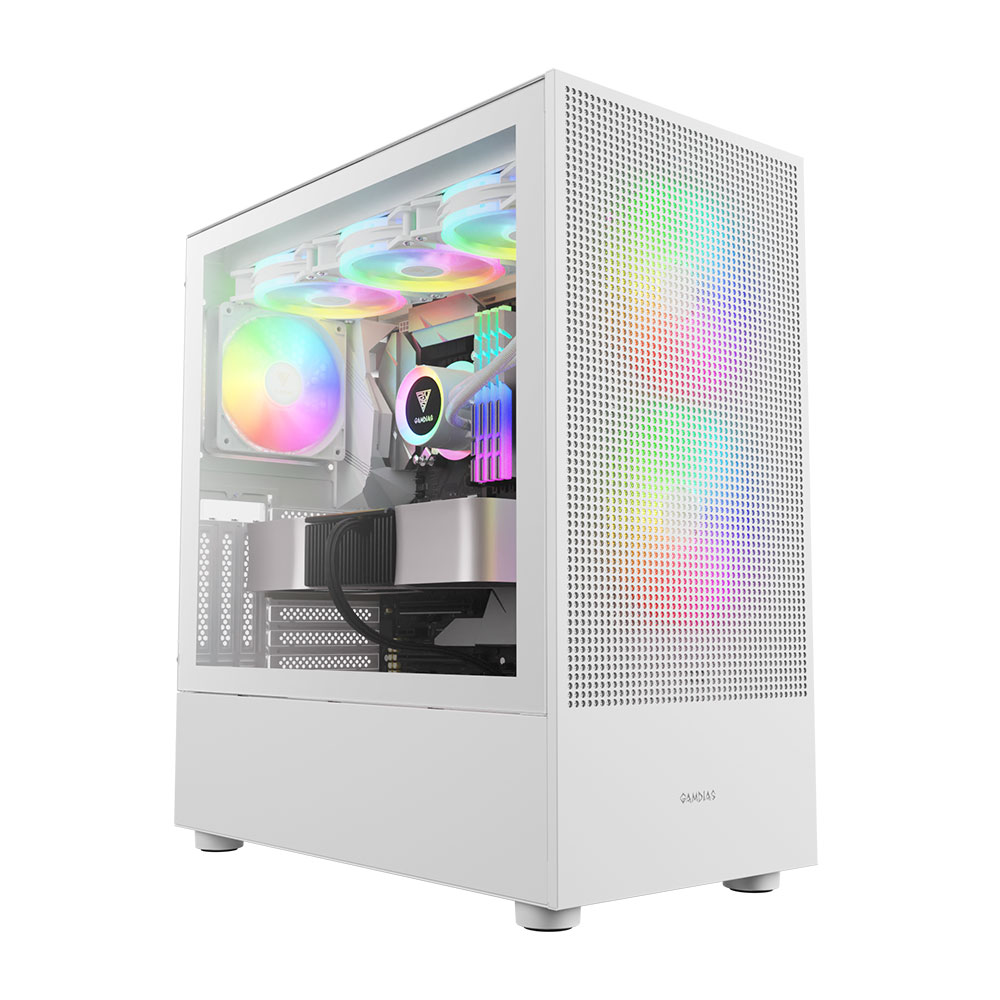 Gabinete Gamdias Talos E3 Mesh Elite C/Coolers x3 TG White