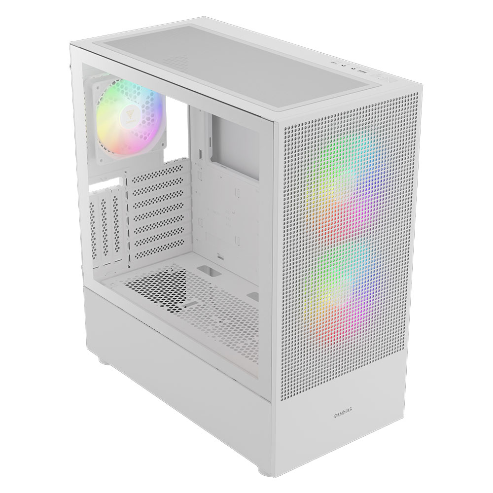 Gabinete Gamdias Talos E3 Mesh Elite C/Coolers x3 TG White