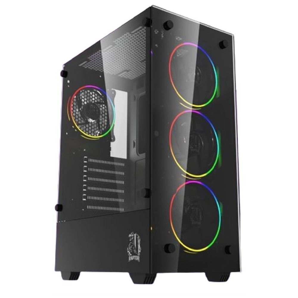 Gabinete Raptor Sentinel TG RGB C/Coolers x4