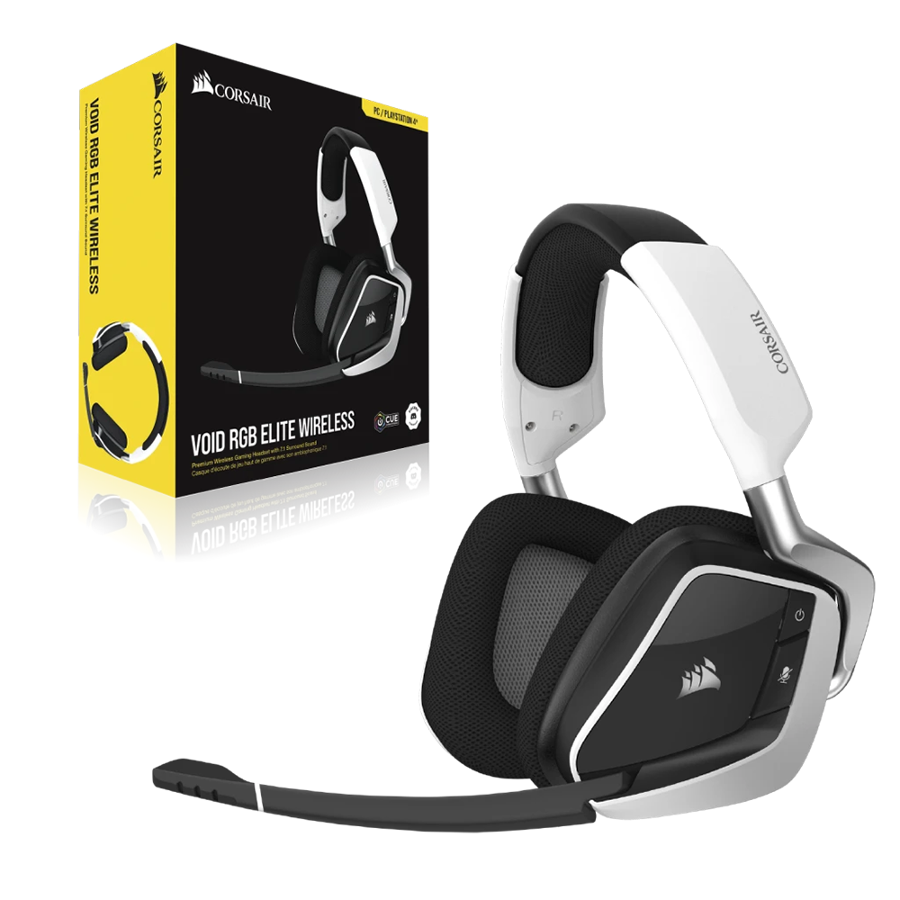 Auricular Inalambrico Corsair VOID RGB Elite Surround Blanco