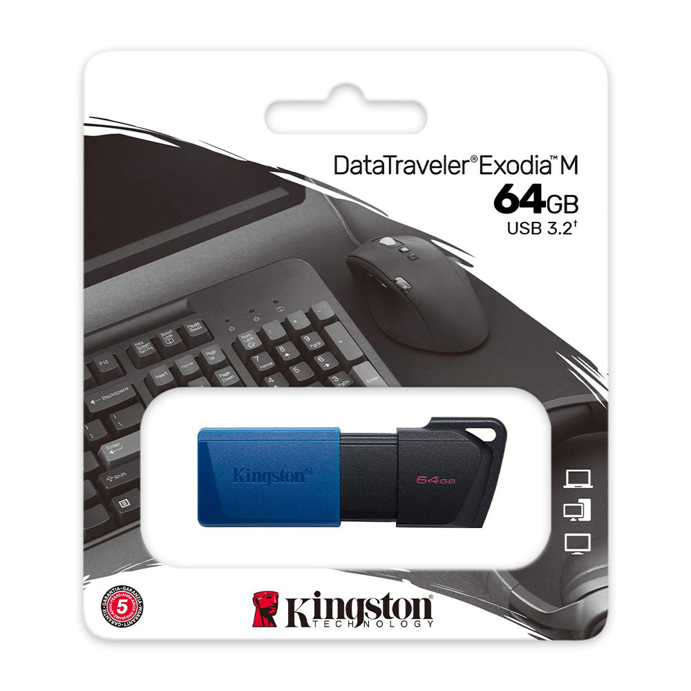 Pendrive 64Gb Kingstone 3.2 DTX Exodia M Azul