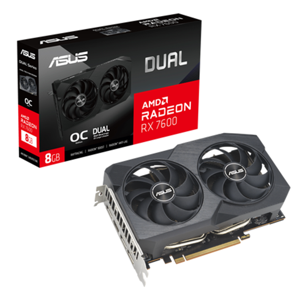 Placa de Video Asus ATI Radeon RX 7600 Dual OC 8Gb