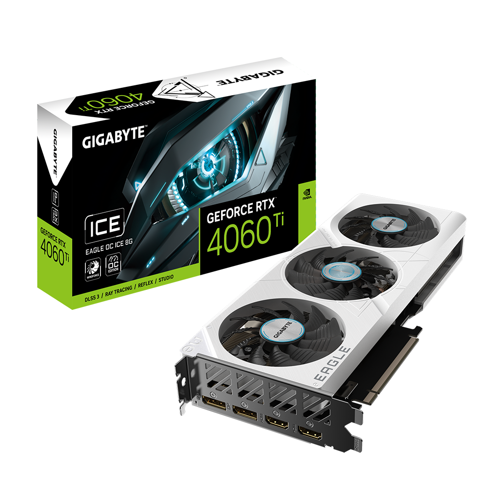 Placa de Video Gigabyte Nvidia Geforce RTX 4060 Ti Eagle Ice OC 8Gb GDDR6