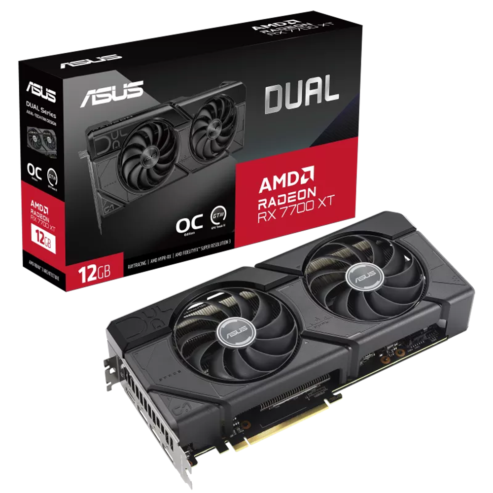 Placa de Video Asus Radeon RX 7700 XT Dual OC 12Gb