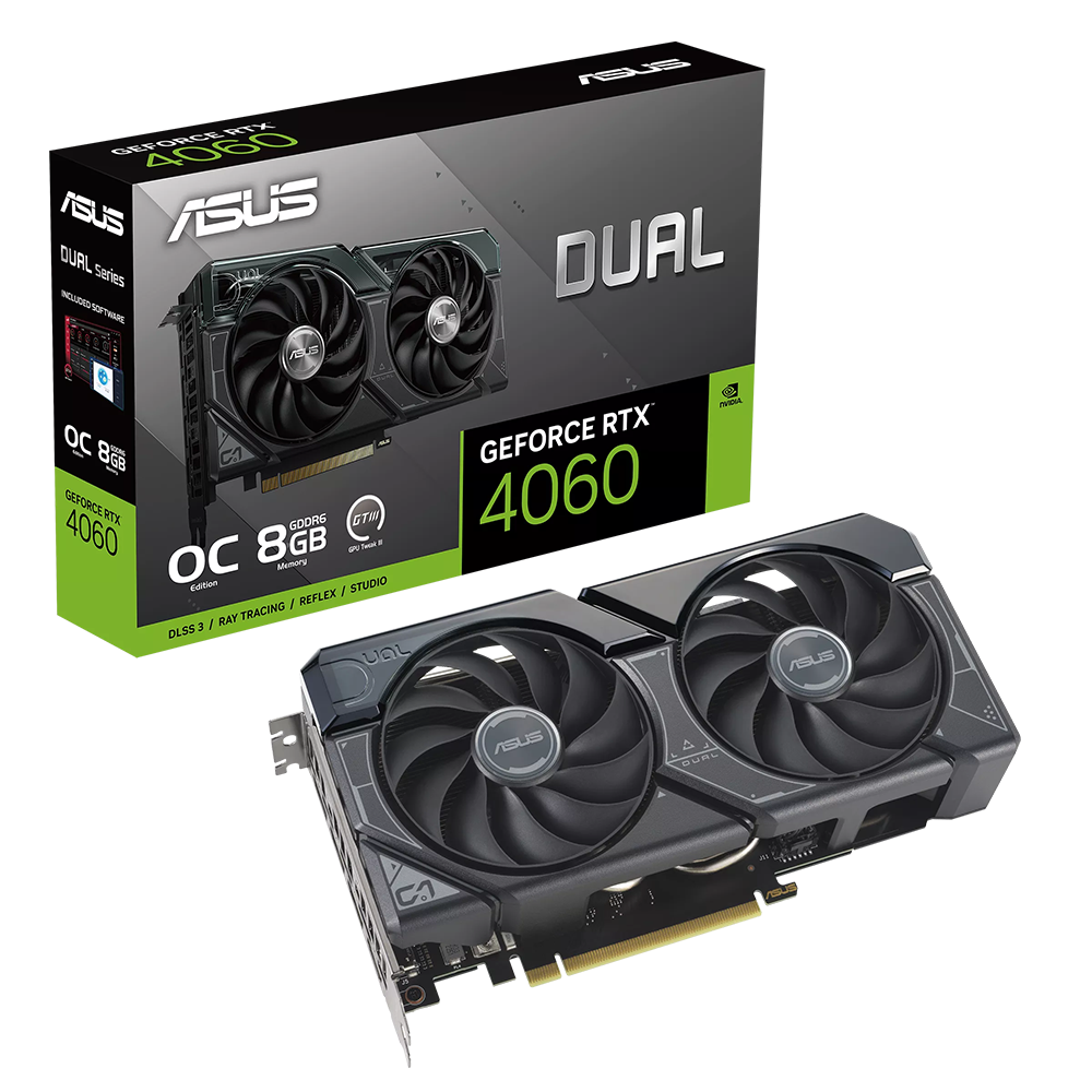 Placa de Video Asus Nvidia Geforce RTX 4060 OC Dual 8Gb