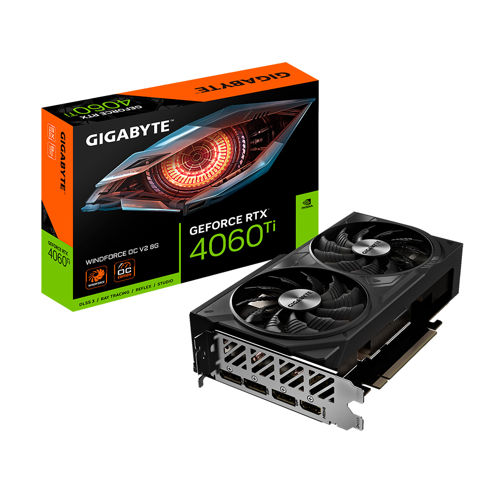 Placa De Video Gigabyte Geforce RTX 4060 Ti Windforce V2 OC 8Gb