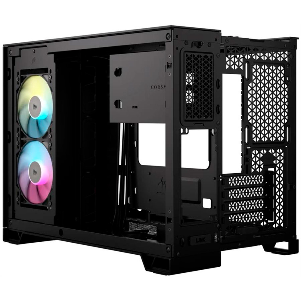 Gabinete Corsair 2500x TG Icue RGB C/Coolers x2 Dual Chamber Black