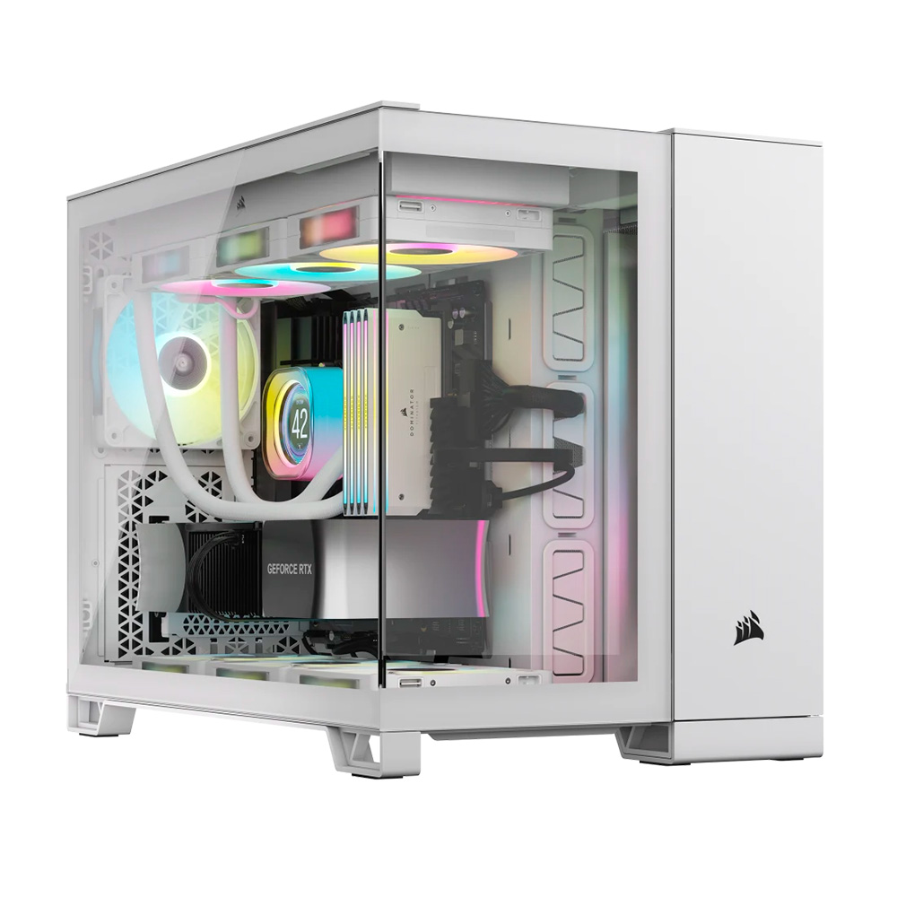 Gabinete Corsair 2500x TG Icue RGB C/Cooler x2 Dual Chamber White