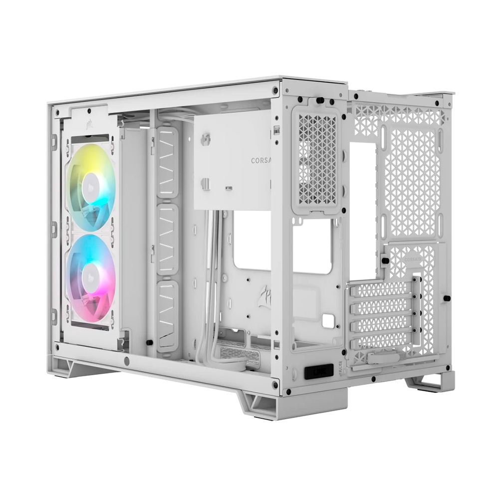 Gabinete Corsair 2500x TG Icue RGB C/Cooler x2 Dual Chamber White