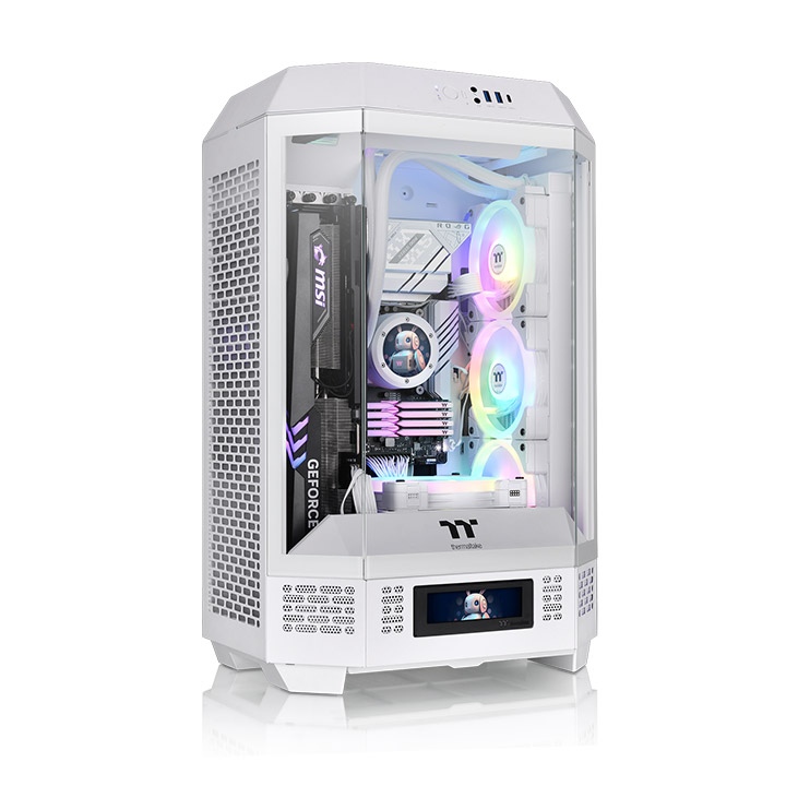 Gabinete Thermaltake The Tower 300 TG C/Coolers X2 Snow White