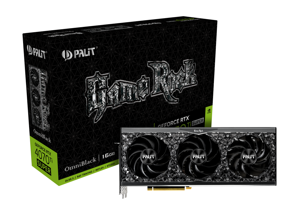 Placa De Video Palit Nvidia GeForce RTX 4070 TI Super Gamerock Omniblack 16GB GDDR6X 256BIT