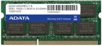 Memoria Ram SODIMM Adata Ddr3 8Gb 1600Mhz 1.35v