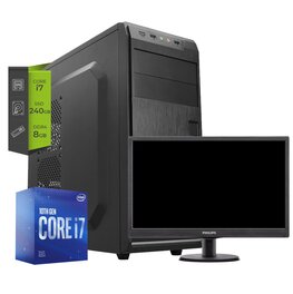 Pc Intel i7 10700 SSD 240Gb 8Gb + Monitor 22