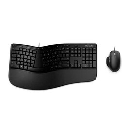 Kit Teclado y Mouse Microsoft Ergonomic USB Negro Espa?ol