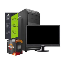 Pc AMD Ryzen 7 5700G 8Gb SSD 240Gb + Monitor 22