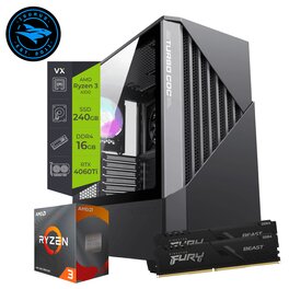 Pc AMD Gamer Kairos PRO Ryzen 3 4100 16Gb SSD 480Gb RTX 4060 Ti 8GB