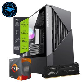 Pc AMD Gamer Kairos Ultimate Ryzen 3 4100 16Gb SSD 480Gb RTX 4070 12Gb