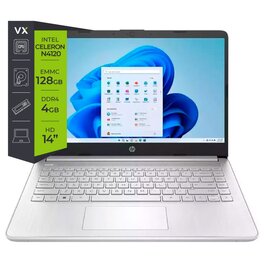 Notebook HP 14-DQ0760DX Celeron N4120 4Gb SSD 128Gb 14 W11 SIlver