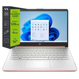 Notebook HP 14-DQ0762DX Celeron N4120 4Gb SSD 128Gb 14 W11 Rose Gold